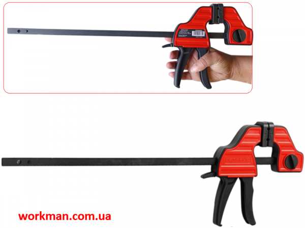 Струбцина быстрозажимная WorkMan Shape Quick 300x60 мм фото 1