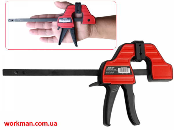 Струбцина быстрозажимная WorkMan Shape Quick 100x35 мм фото 1