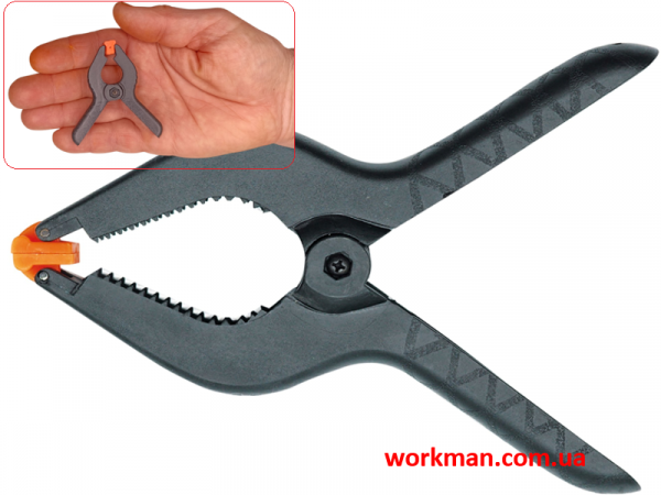 Пластиковая струбцина прищепка WorkMan PP 65 мм фото 1