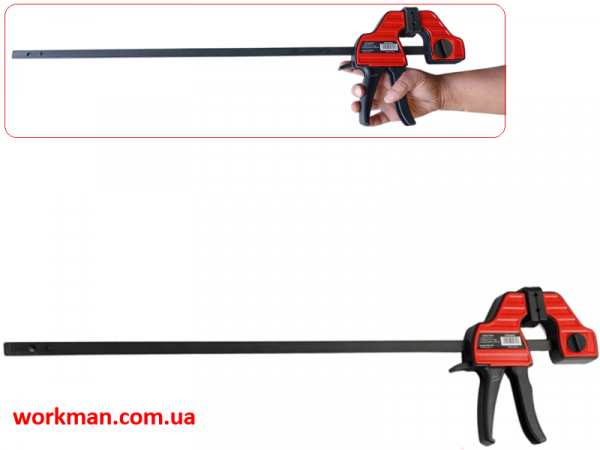 Струбцина быстрозажимная WorkMan Shape Quick 450x60 мм фото 1