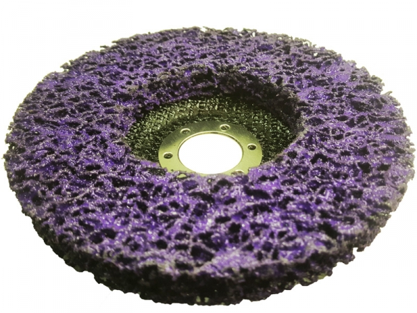Зачистной круг коралл для УШМ 125 мм фиолетовый (жесткий) фото 1