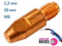 Струмознімний наконечник Binzel M6 28 мм для дроту 1.2 мм