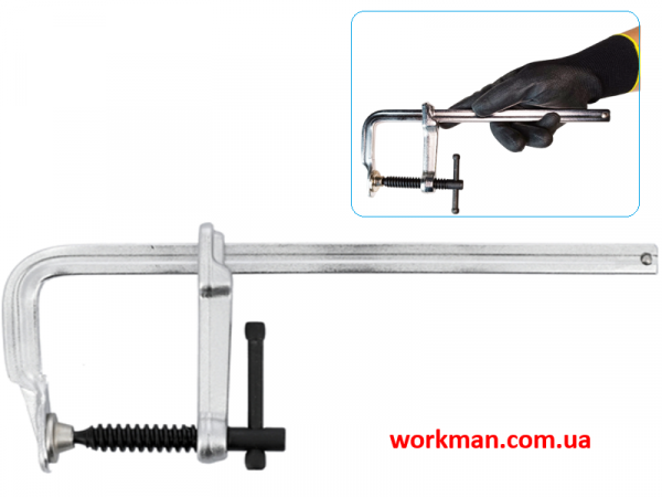 Струбцина F-образная кованая WorkMan Screw 60х200 мм фото 1