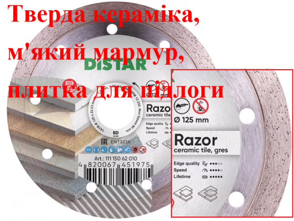Диск алмазный 125мм ДиСтар 1A1R Razor фото 1