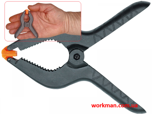 Пластиковая струбцина прищепка WorkMan PP 95 мм фото 1