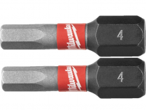 Бита ударная шестигранная Milwaukee Shockwave 25мм Hex4 (2шт)