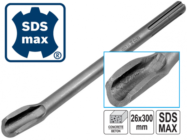 Канавочное зубило для перфоратора SDS-Max 300х26мм фото 1