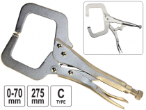 Клещи зажимные CrV С-типа 275 мм с фиксатором