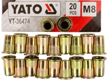 Заклепочные стальные гайки для заклепочника М8 Yato YT-36474