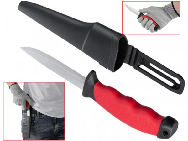 Универсальный нож 220 мм (лезвие 100 мм) с чехлом на пояс фото 1