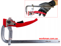 Струбцина быстрозажимная рычажная WorkMan Lever 60х200 мм фото 2