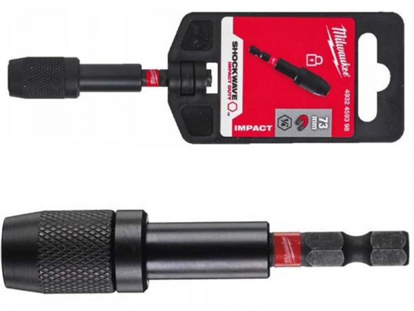 Держатель бит Milwaukee 73 мм SHOCKWAVE ударный с фиксатором фото 1