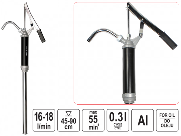 Насос ручной для перекачки масла из бочки PRO 18 л/мин фото 1
