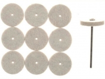 Белые войлочные круги Proxxon 22 мм для гравера