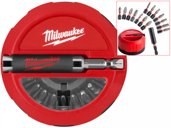 Набор бит Milwaukee Shockwave (15 шт) в магнитном кейсе фото 1