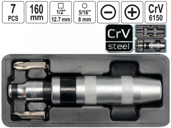 Ударная отвертка CrV 7шт 160мм фото 1