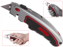 Нож трапециевидный 170 мм с прорезиненной рукояткой