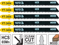 Лобзиковые пилки по дереву и ламинату Yato YT-3404 для чистого реза