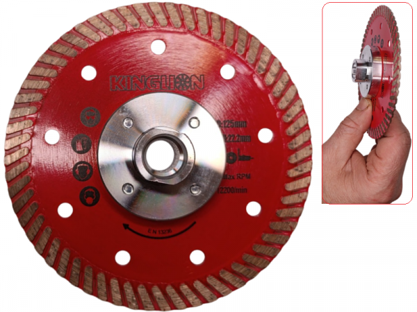 Алмазный диск 125 мм Турбоволна с фланцем M14 по керамограниту фото 1