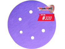 Круг на липучці 6 отворів WorkMan Ceramic 150х6H P320