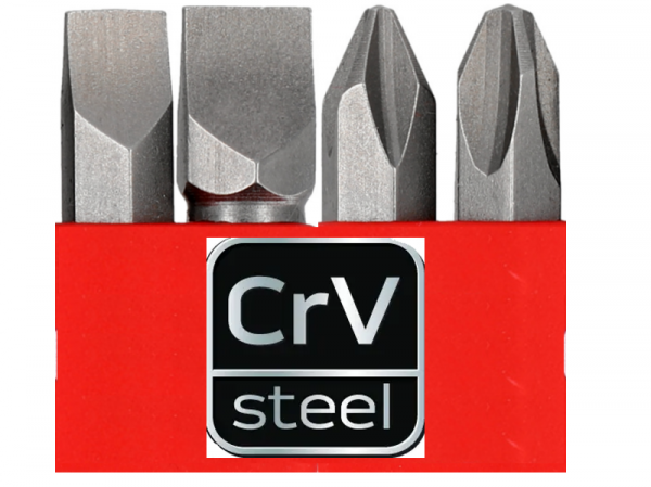 Биты для ударной отвертки CrV PH2, PH3, SL8, SL10 фото 1