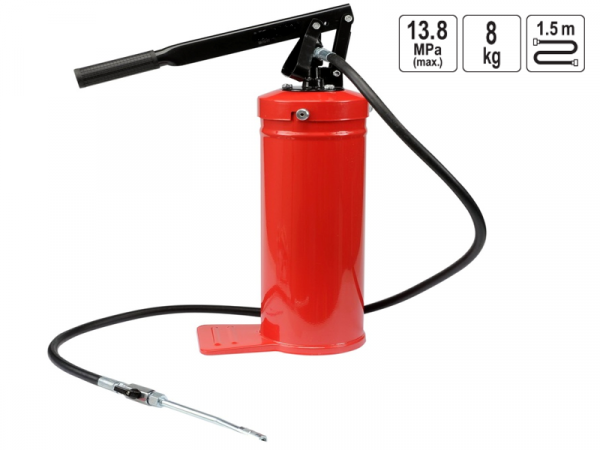 Ручной нагнетатель смазки 8 кг переносной (солидолонагнетатель) фото 1