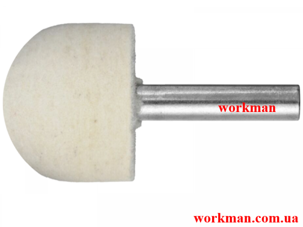 Фетровая насадка на дрель для полировки WorkMan Felt 25-30-6 фото 1