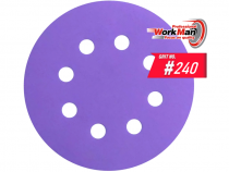 Круг на липучці 8 отворів WorkMan Ceramic 125х8H P240