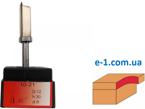 Фреза кромочная прямая 1021 D12 h30 с верхним подшипником d6 фото 1