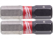 Бита ударная шестигранная Milwaukee Shockwave 25мм Hex6 (2шт)