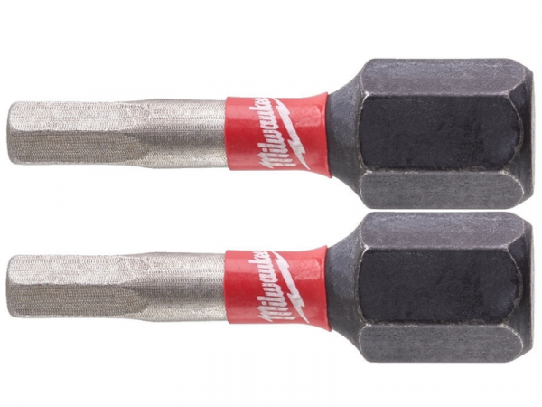 Бита ударная шестигранная Milwaukee Shockwave 25мм Hex3 (2шт) фото 1