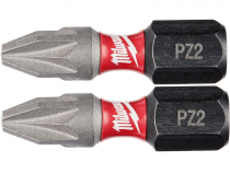 Ударные биты Milwaukee Shockwave PZ2 x 25 мм для саморезов (2 шт.)