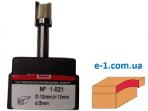 Фреза кромочна пряма 1021 D12 h12 з верхнім підшипником d8