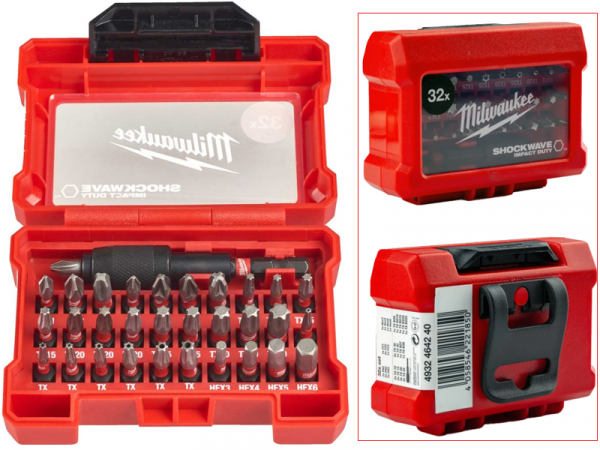 Набор бит Milwaukee Shockwave (32 шт) с locking-держателем фото 1