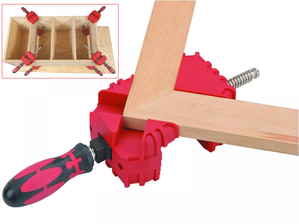 Струбцина угловая столярная с поворотной ручкой 90° фото 1