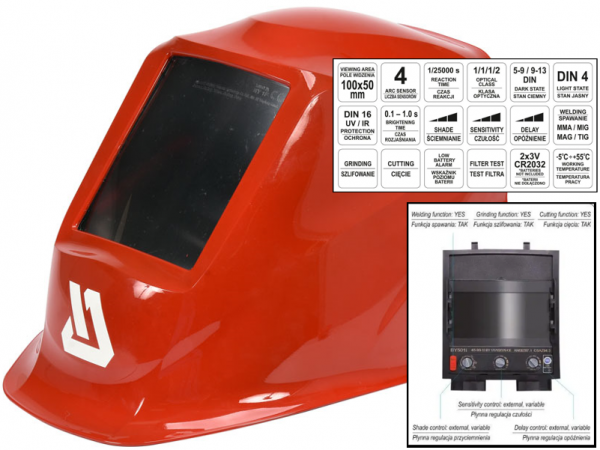 Сварочная маска хамелеон Red PRO 4 датчика фото 1