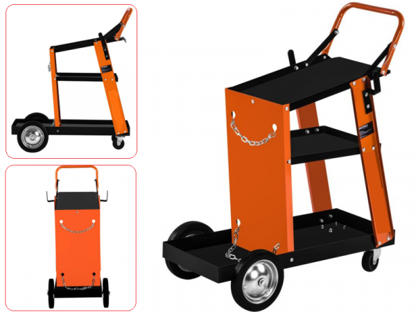 Тележка сварочная (75 кг) трехполочная для аппарата и баллона фото 1