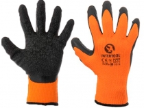 Intertool SP-0120 перчатки рабочие покрытые черным рифленым латексом