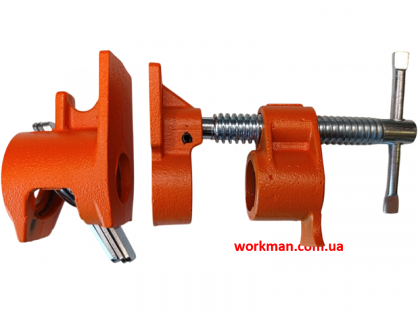 Струбцина трубная Workman PC-1/2-S на трубу 1/2 дюйма чугунная фото 1