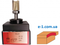 Фреза кромочна пряма 1021 D12 h15 з верхнім підшипником d6