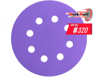 Круг на липучке 8 отверстий WorkMan Ceramic 125х8H P320