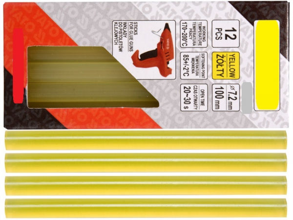 Термоклей для пистолета 7.2х100 мм желтый (12 шт) фото 1