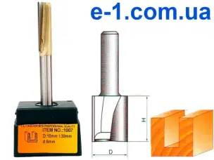 Пазова пряма фреза Глобус 1007 D10 d8 по дереву
