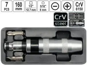 Ударная отвертка CrV 7шт 160мм