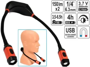 Акумуляторний ліхтар SMD 3535LED