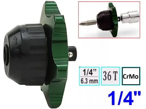 Ключ трещотка с битодержателем CrMo 33мм 1/4″