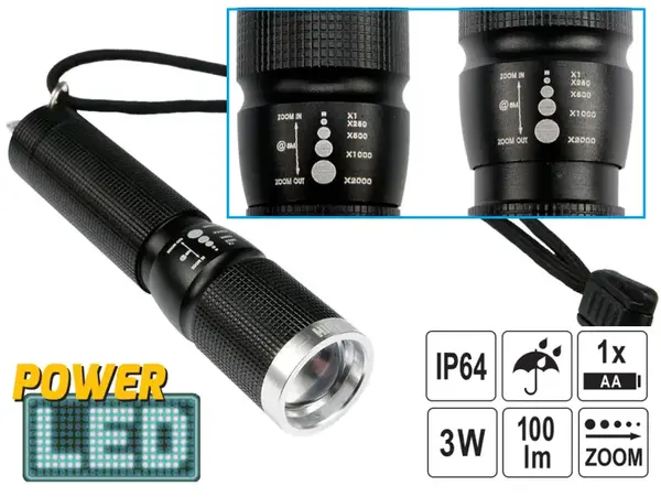 Ліхтар світлодіодний CREE XPE LED 3W