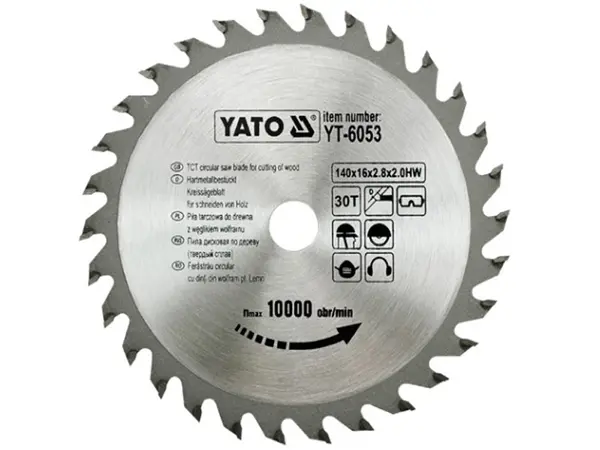 Пильный диск по дереву Yato 140х30х16зубов