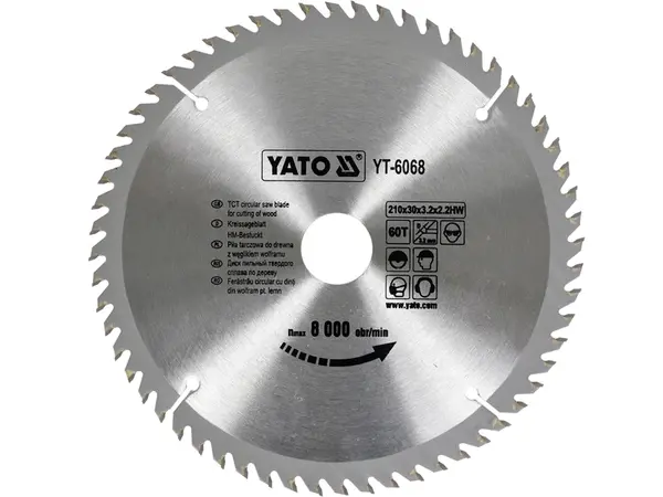 Пильный диск по дереву Yato 210х30х60зубов