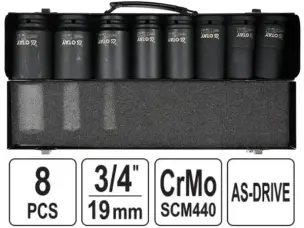 Ударные головки CrMo 3/4' 22-41мм